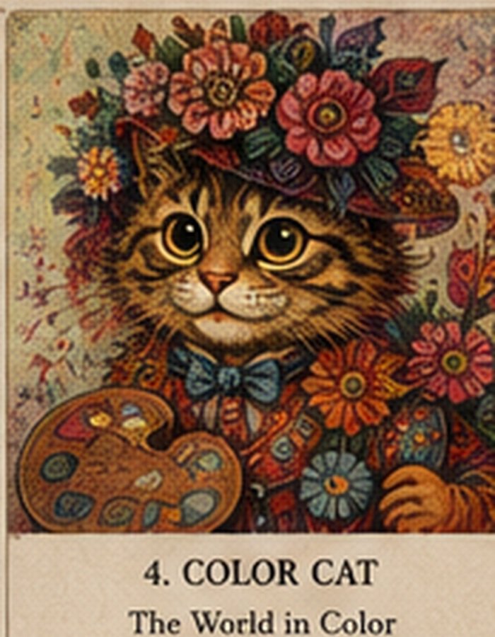 Original WAIN CAT color cat illustration