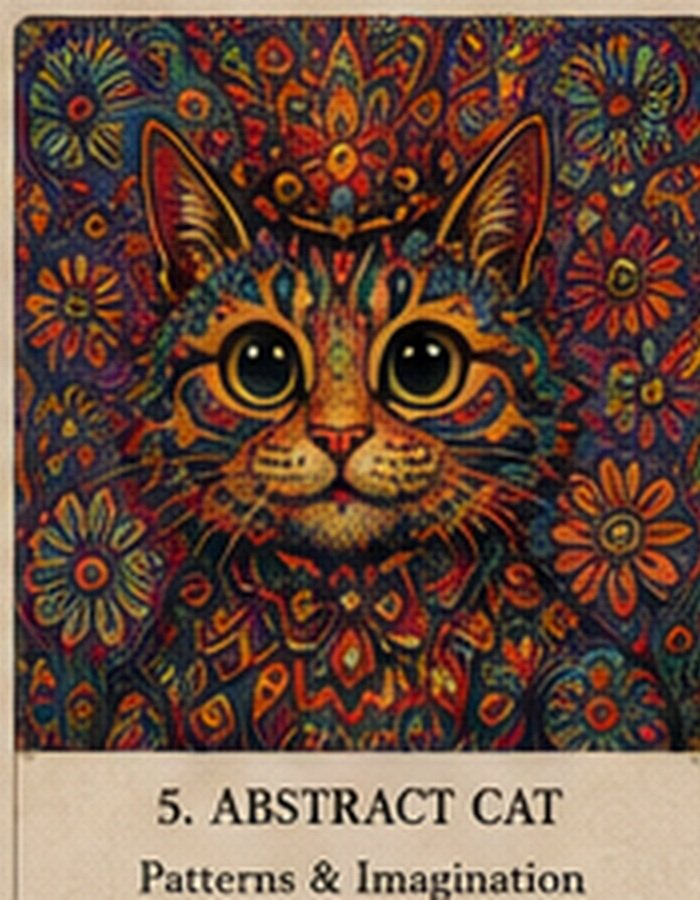 Original WAIN CAT abstract cat illustration