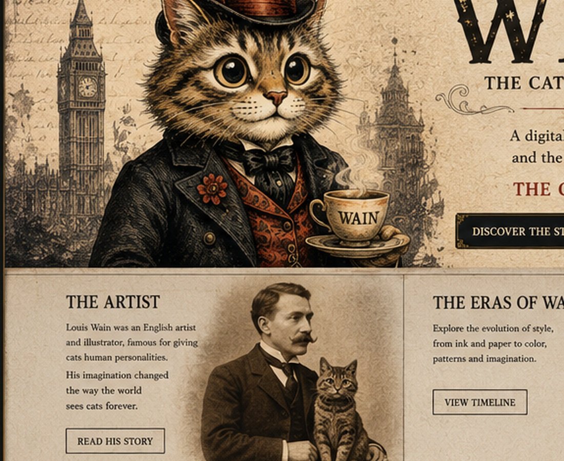 Original WAIN CAT hero illustration
